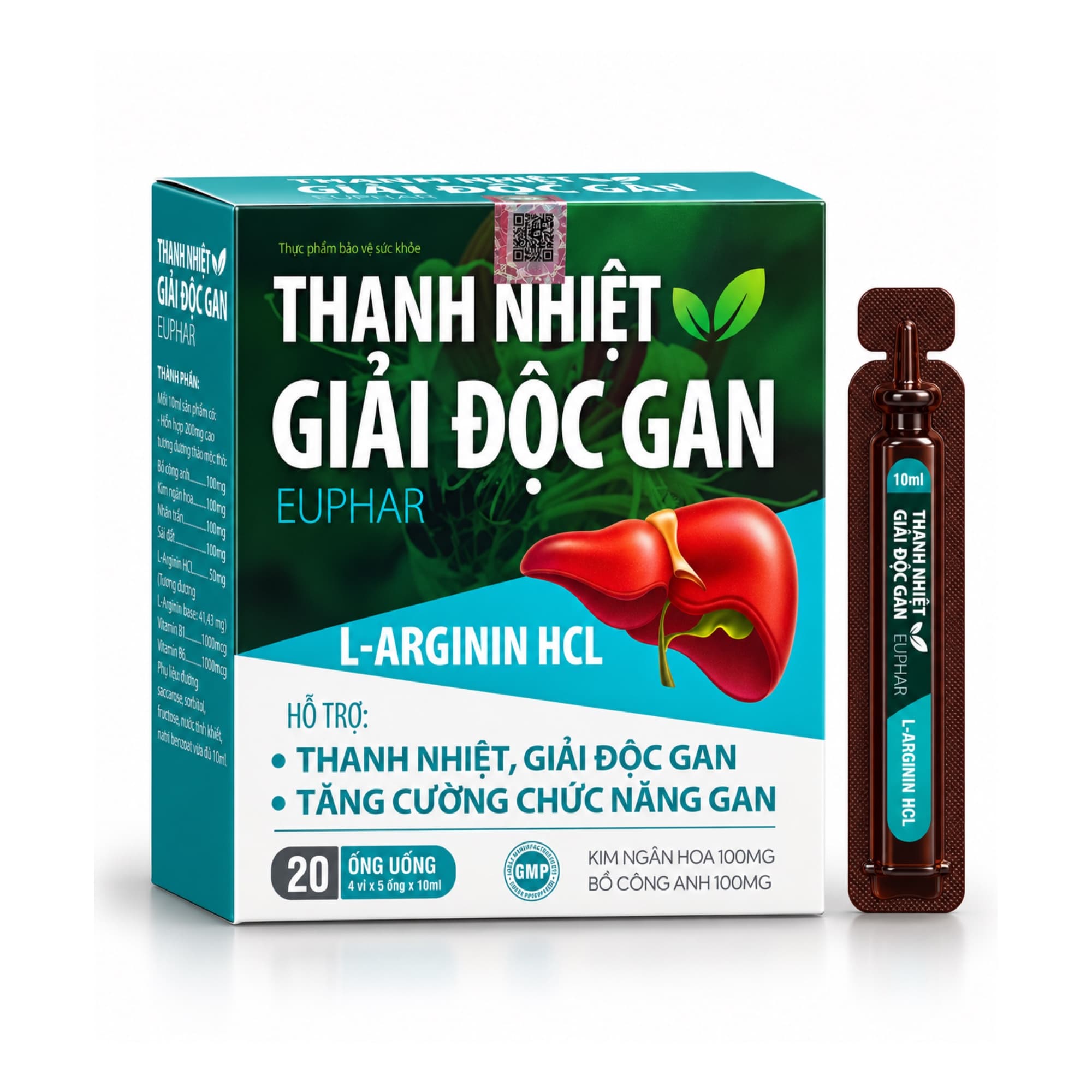 Mặt trước hộp Thanh nhiệt giải độc gan EUPHAR Mặt trước hộp Thanh nhiệt giải độc gan EUPHAR