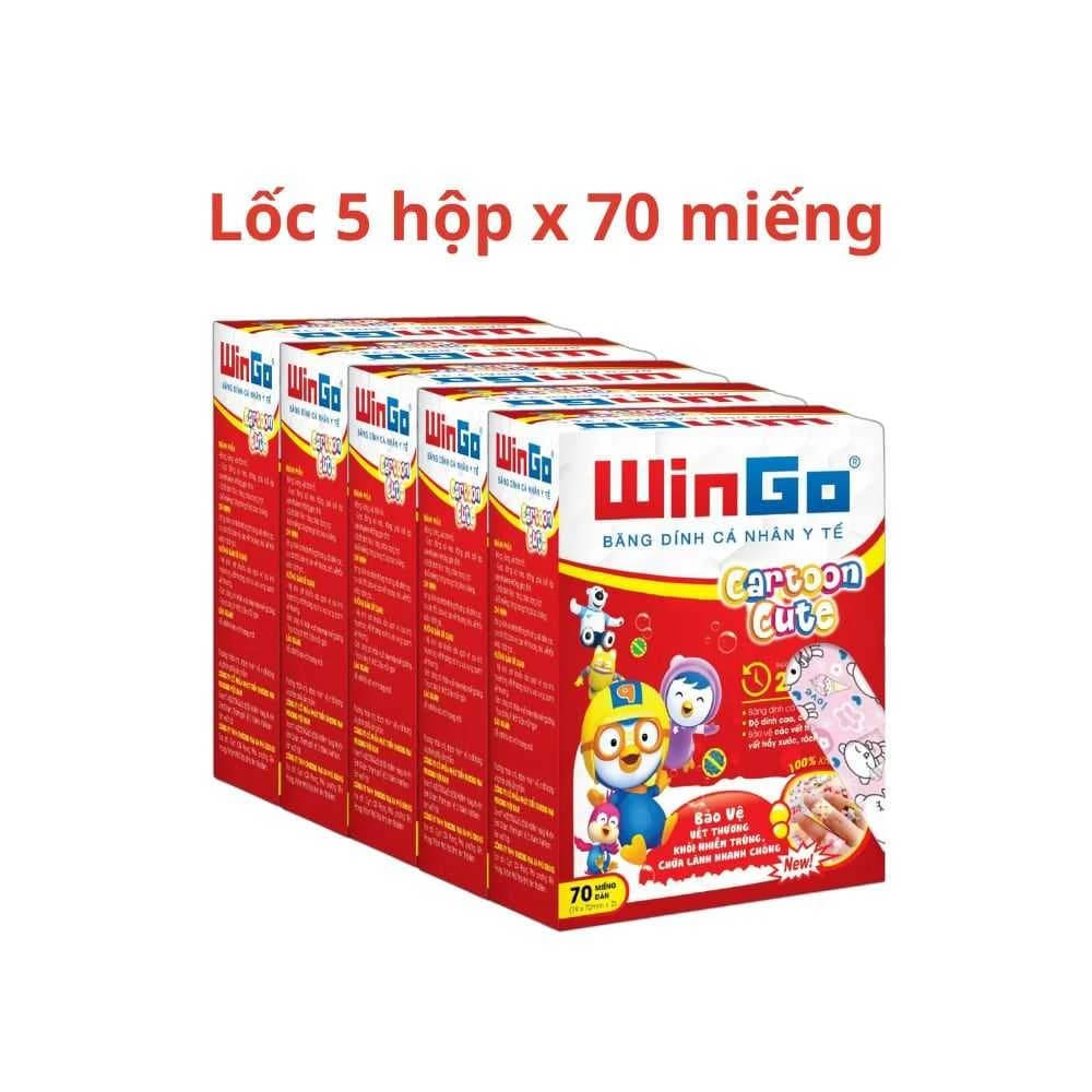 Băng dính cá nhân y tế WinGo hộp đỏ em bé Băng dính cá nhân y tế WinGo hộp đỏ em bé