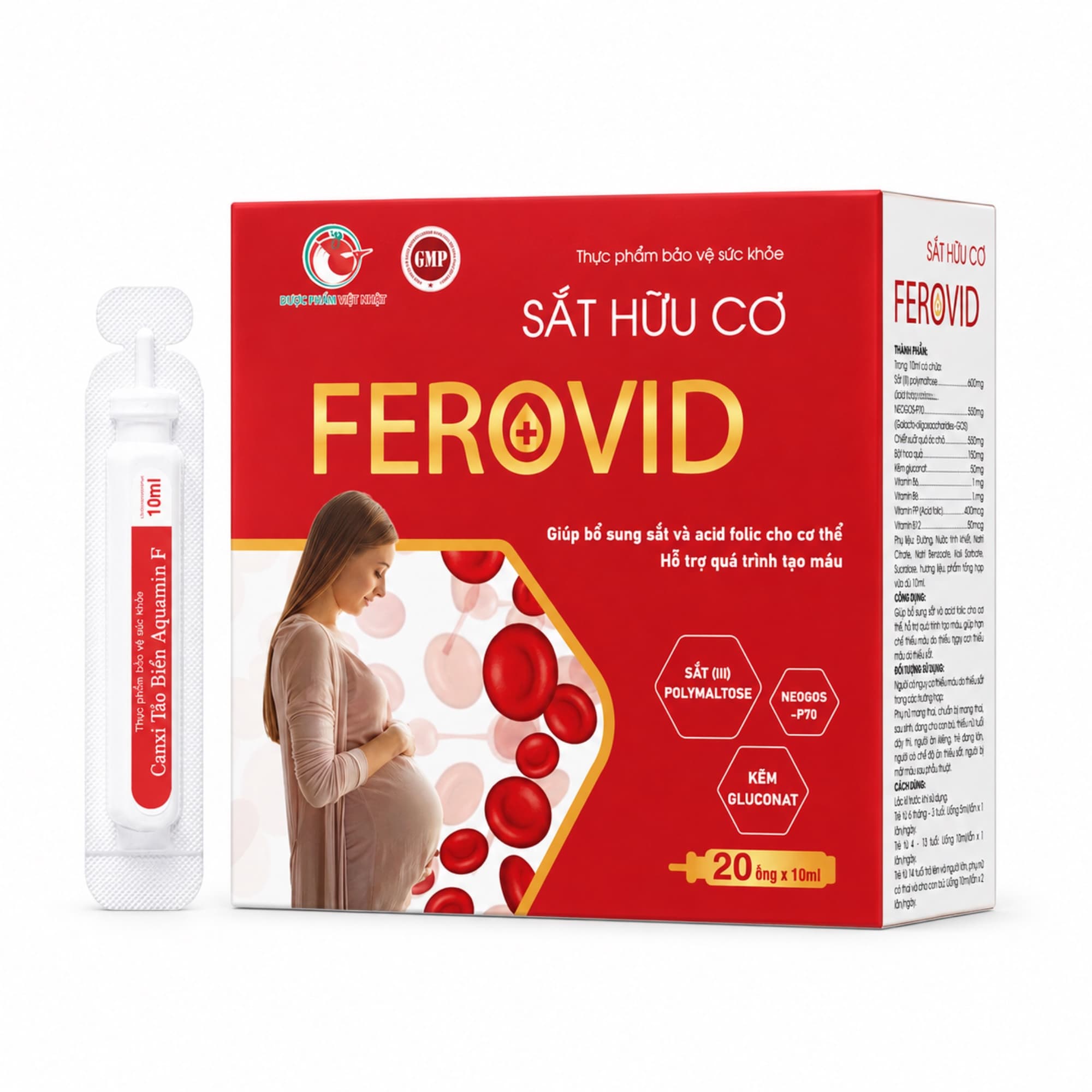 Sắt hữu cơ Ferovid Việt Nhật Chính hãng bổ sung sắt và acid folic, hỗ trợ quá trình tạo máu Sắt hữu cơ Ferovid Việt Nhật Chính hãng bổ sung sắt và acid folic, hỗ trợ quá trình tạo máu