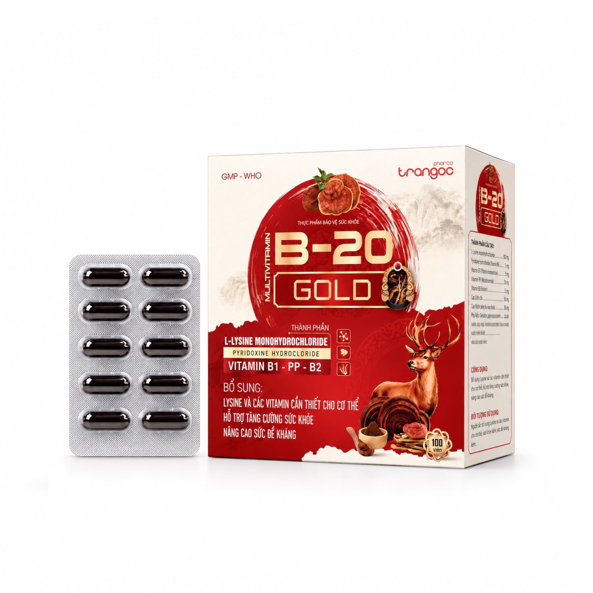 Tăng cường sức khoẻ Multivitamin 20-B Gold Trần Ngọc (Hộp đỏ) Tăng cường sức khoẻ Multivitamin 20-B Gold Trần Ngọc (Hộp đỏ)