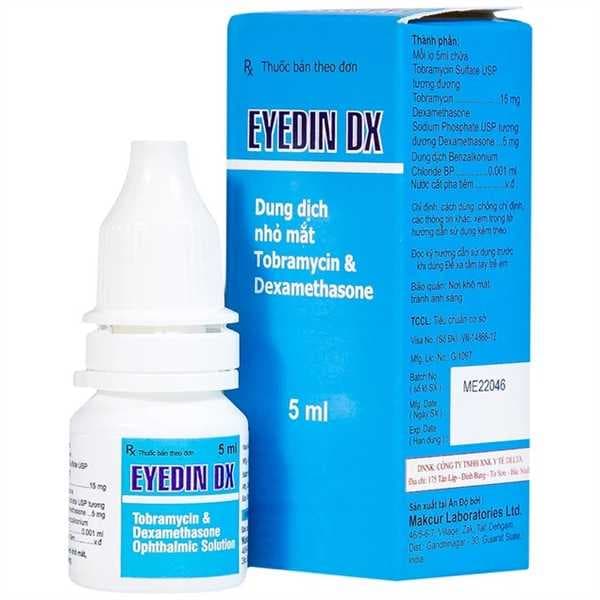 Thuốc nhỏ mắt Eyedin Dx Tobramycin/ Dexamethason Thuốc nhỏ mắt Eyedin Dx Tobramycin/ Dexamethason